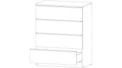 Комод Элегант 4 ящика, Графит