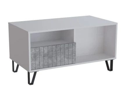 Журнальный стол Ливерпуль, белый/бетон светлый 