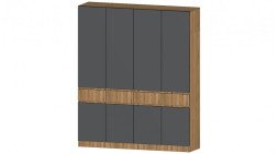 Шкаф 4-х створчатый Ленора, Дуб вотан/Графит