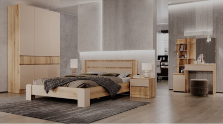 Комод 3 ящика Ленора, Дуб вотан/Кашемир 