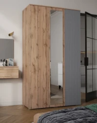 Шкаф трехстворчатый Ливерпуль, вотан/графит софт 